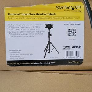 Startech.com Tripod Floor Stand For Tablets - Portable Tripod With Bag NIB.